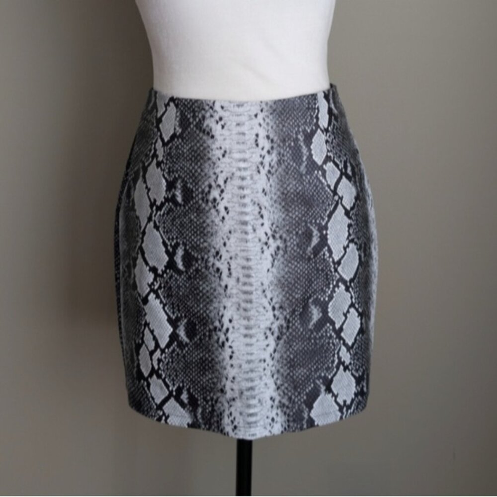 Idem Ditto faux leather snakeskin mini skirt